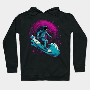 Surfing Astronaut Space Gifts Science Gifts Funny Space Hoodie